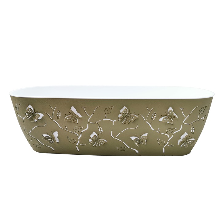 Jardiniera 3D mare 47 cm x 15 cm x 15 cm,verde
