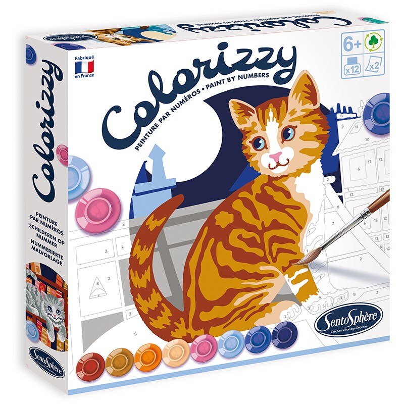Set pictura pe numere, Colorizzy Pisici, 6 ani +, Sentosphere