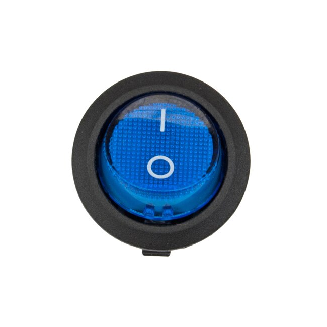 Intrerupator auto rotund, 20Ah, 12V, cu 2 pozitii, diametru 20 mm, albastru