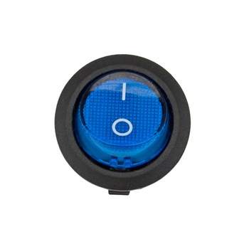 Intrerupator auto rotund, 20Ah, 12V, cu 2 pozitii, diametru 20 mm, albastru Intrerupator auto rotund, 20Ah, 12V, cu 2 pozitii, diametru 20 mm, albastru