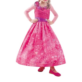 Rochie Barbie fete, roz, marimea 104 cm, 3/5 ani Rochie Barbie fete, roz, marimea 104 cm, 3/5 ani