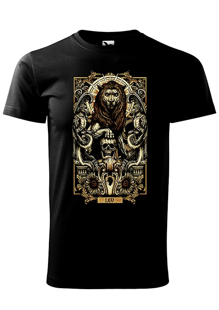 Tricou cu maneca scurta,K-off,negru,Zodia Leu