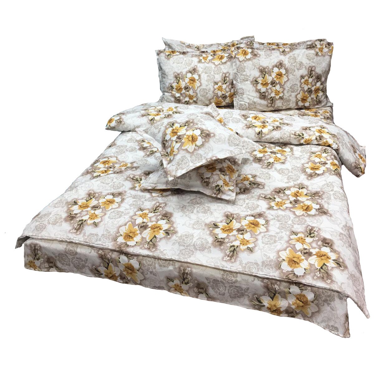 Set lenjerie pat dublu XXL, din bumbac 100%, opt piese, by Liz Line-D8140XXL