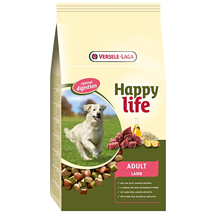 Hrana uscata pentru caini, Versele Laga Happy Life, Adult, Miel, 15Kg