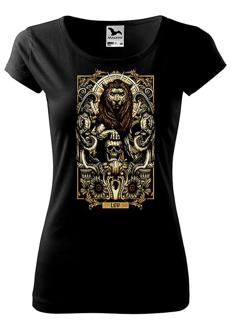 Tricou cu maneca scurta,K-off,negru,Zodia Leu fem