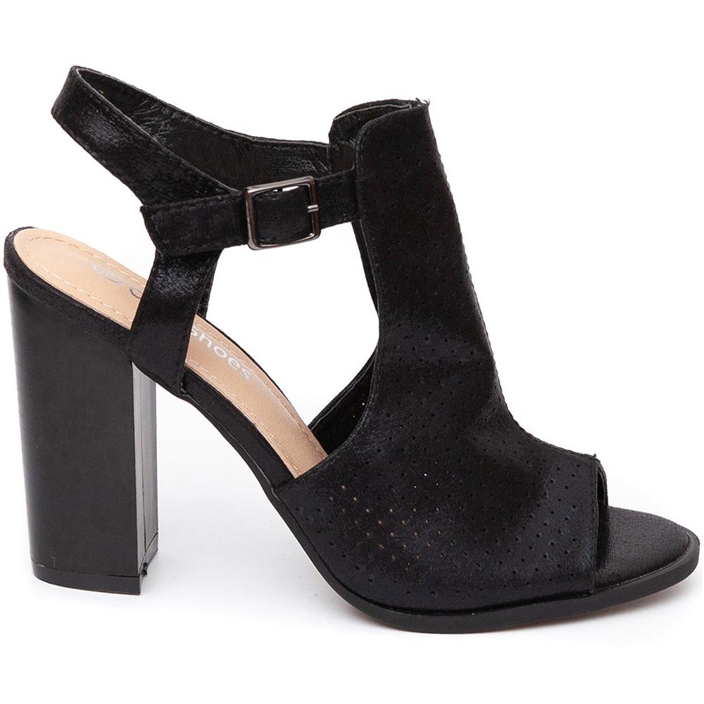 Sandale dama Massikka cu toc gros, Negru, Negru