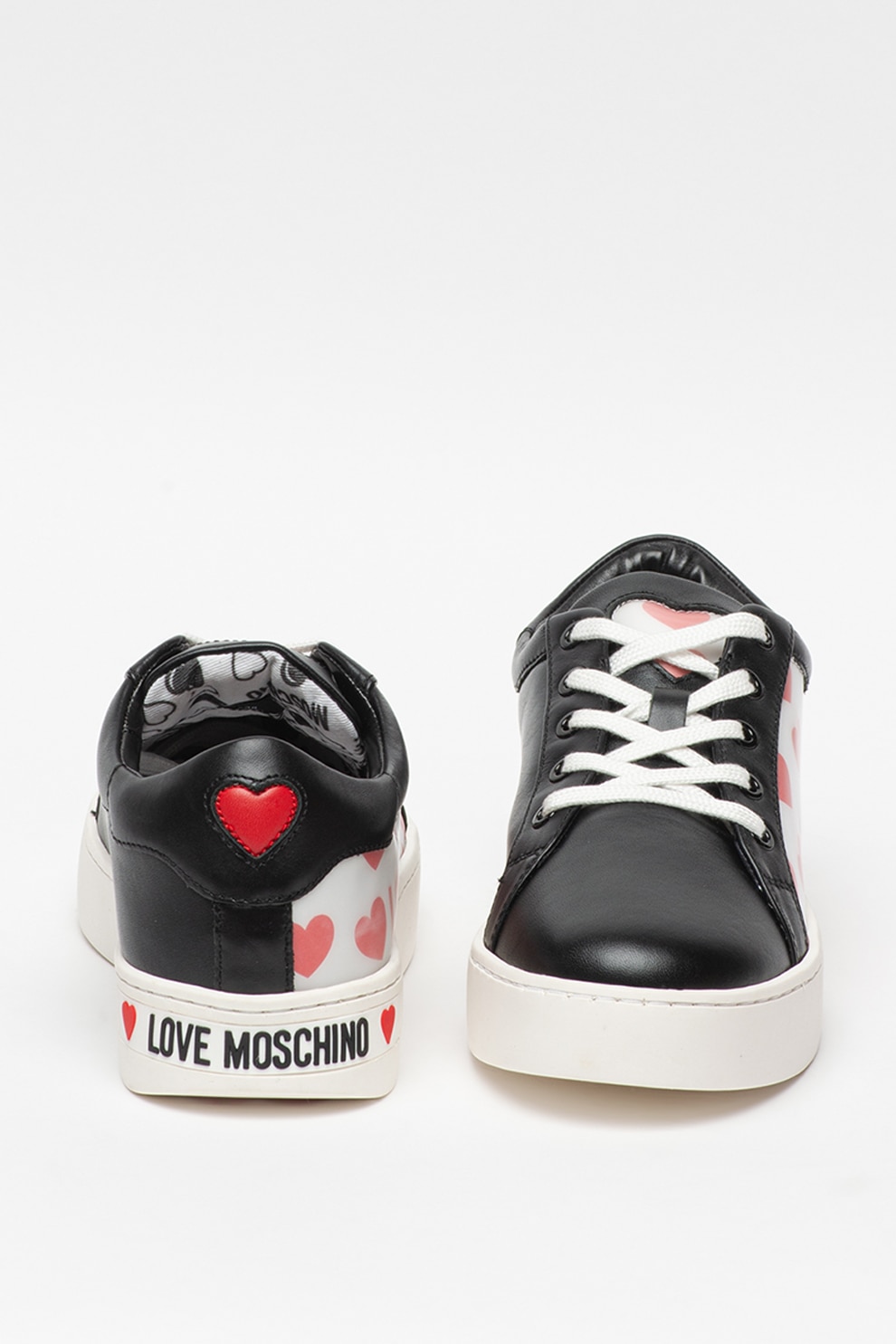 Love Moschino, Pantofi sport cu model cu inimi, Multicolor, 39