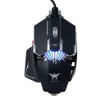 Mouse Gaming profesional CombatWing® CW20 Pro V2, by Onikuma, 8000 DPI, 6400FPS, metalic, Iluminare RGB, Dimensiune ajustabila, Buton x3 FirePower, 7 Butoane, programabil, software inclus, Negru Mouse Gaming profesional CombatWing® CW20 Pro V2, by Onikuma, 8000 DPI, 6400FPS, metalic, Iluminare RGB, Dimensiune ajustabila, Buton x3 FirePower, 7 Butoane, programabil, software inclus, Negru