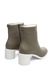 Camper, Botine de piele cu toc masiv, Kaki, 39