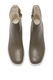 Camper, Botine de piele cu toc masiv, Kaki, 39