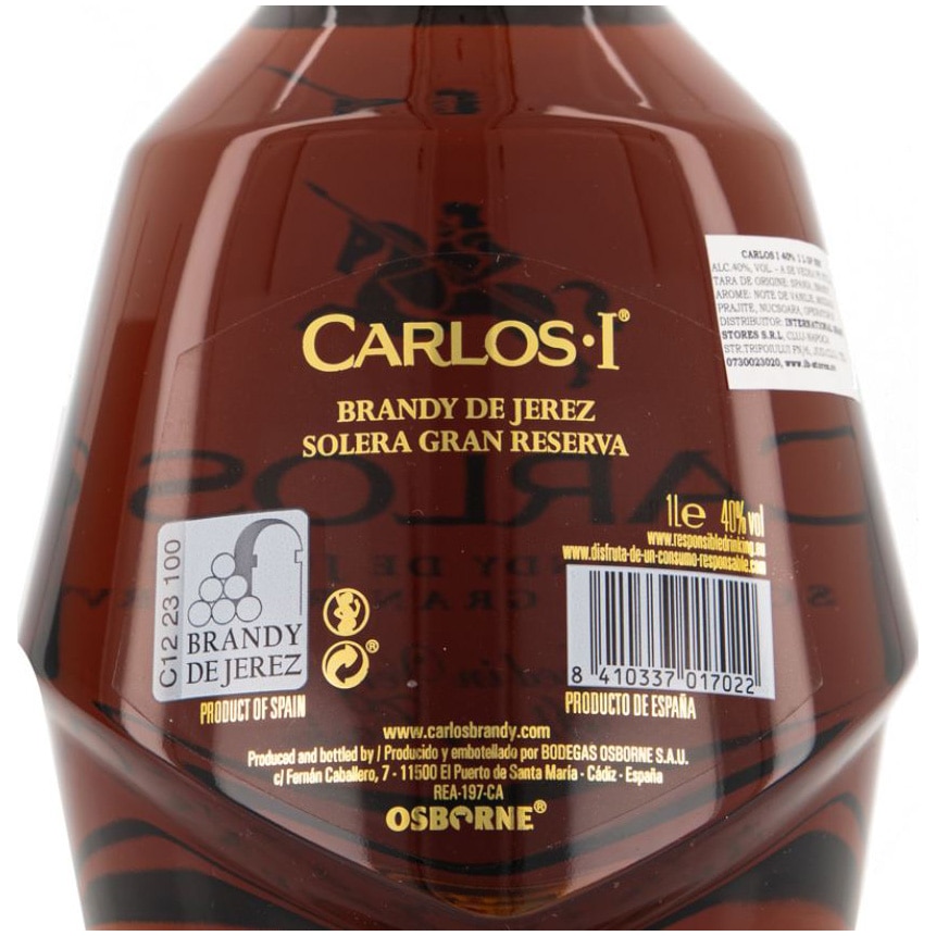 Brandy Carlos I, Solera Gran Reserva, 40%, 1l - eMAG.ro