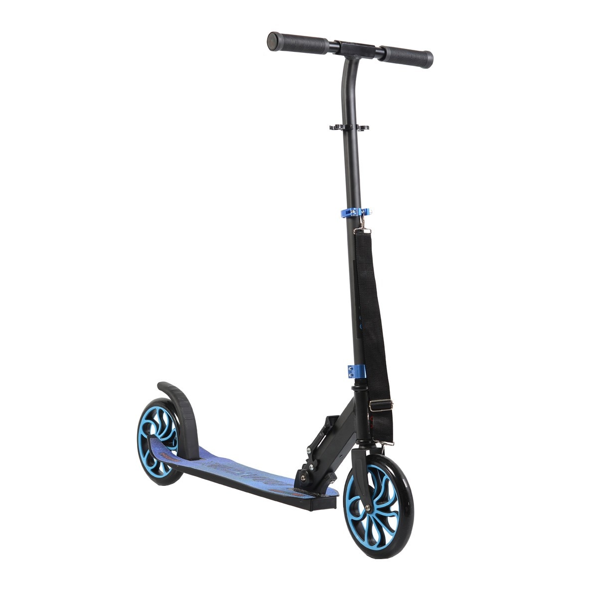 Trotineta din aluminiu NOVOKIDS™ Matrix Scooter, Maxim 100 kg, Functie Super Brake, Maner reglabil pe inaltime, Diametru roata 200 mm, Albastru
