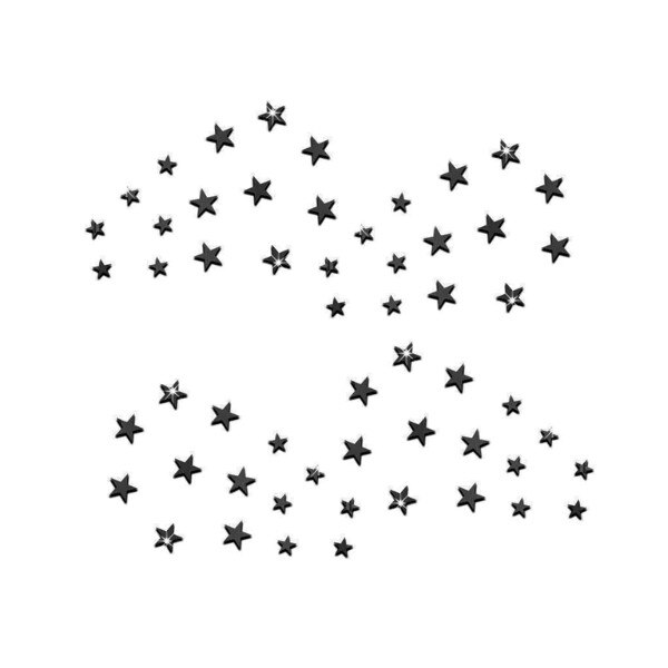 Set 100 Stelute glow autoadezive, oglinda acrilica, dimensiune 2.25x2 cm, culoare negru