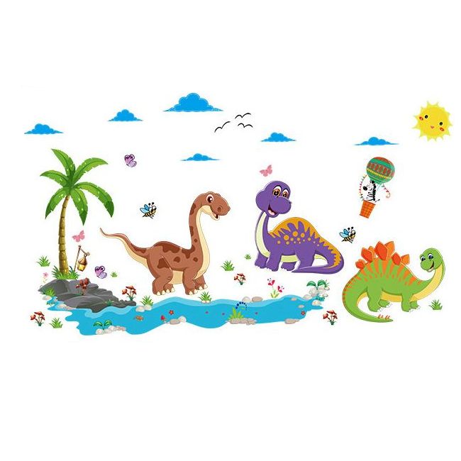 Sticker decorativ cu animalute, dimensiune 135x75 cm, multicolor