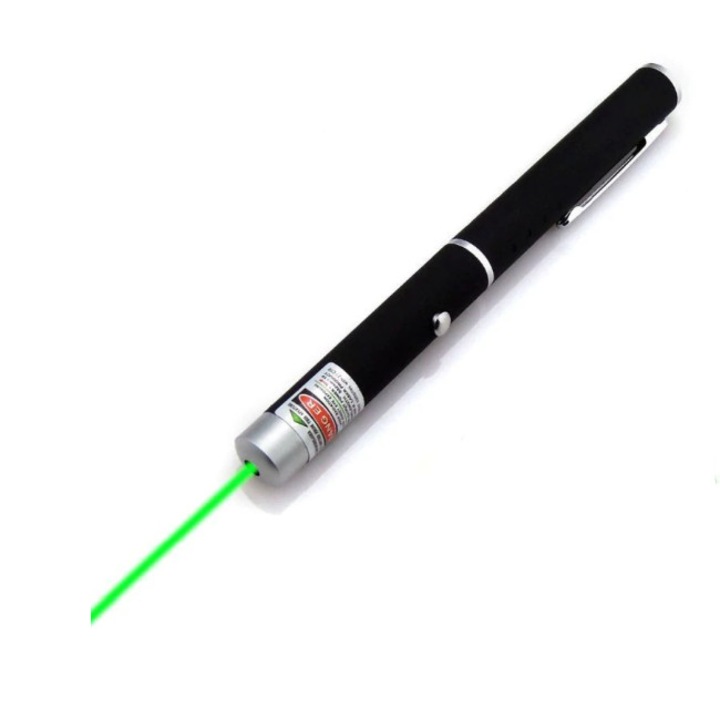 Laser pointer unda verde, 532nm, 5mW, forma stilou metalic, ergonomic, albastru, slp