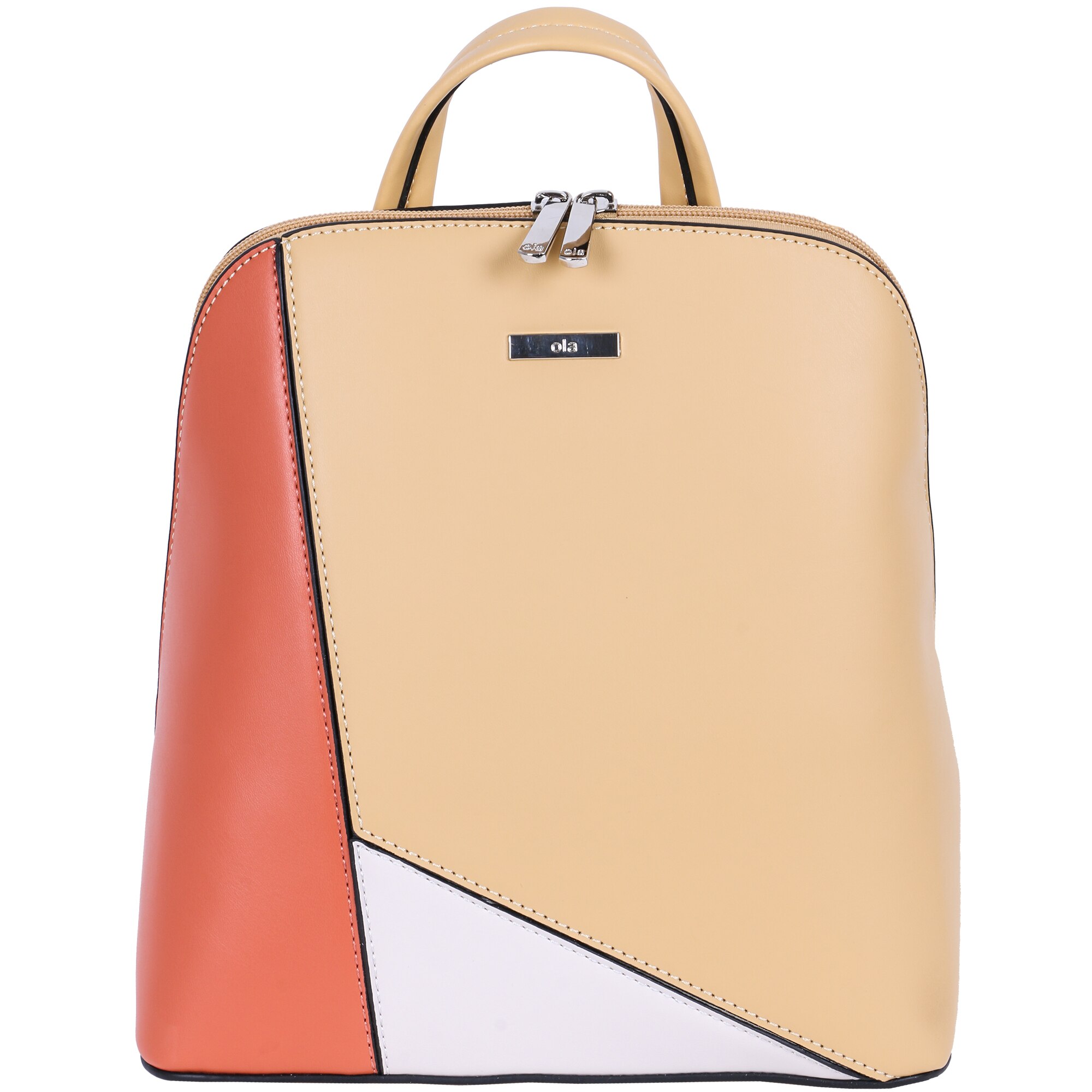 Rucsac din piele ecologica, Casual, OLA, G20114-1YW Galben