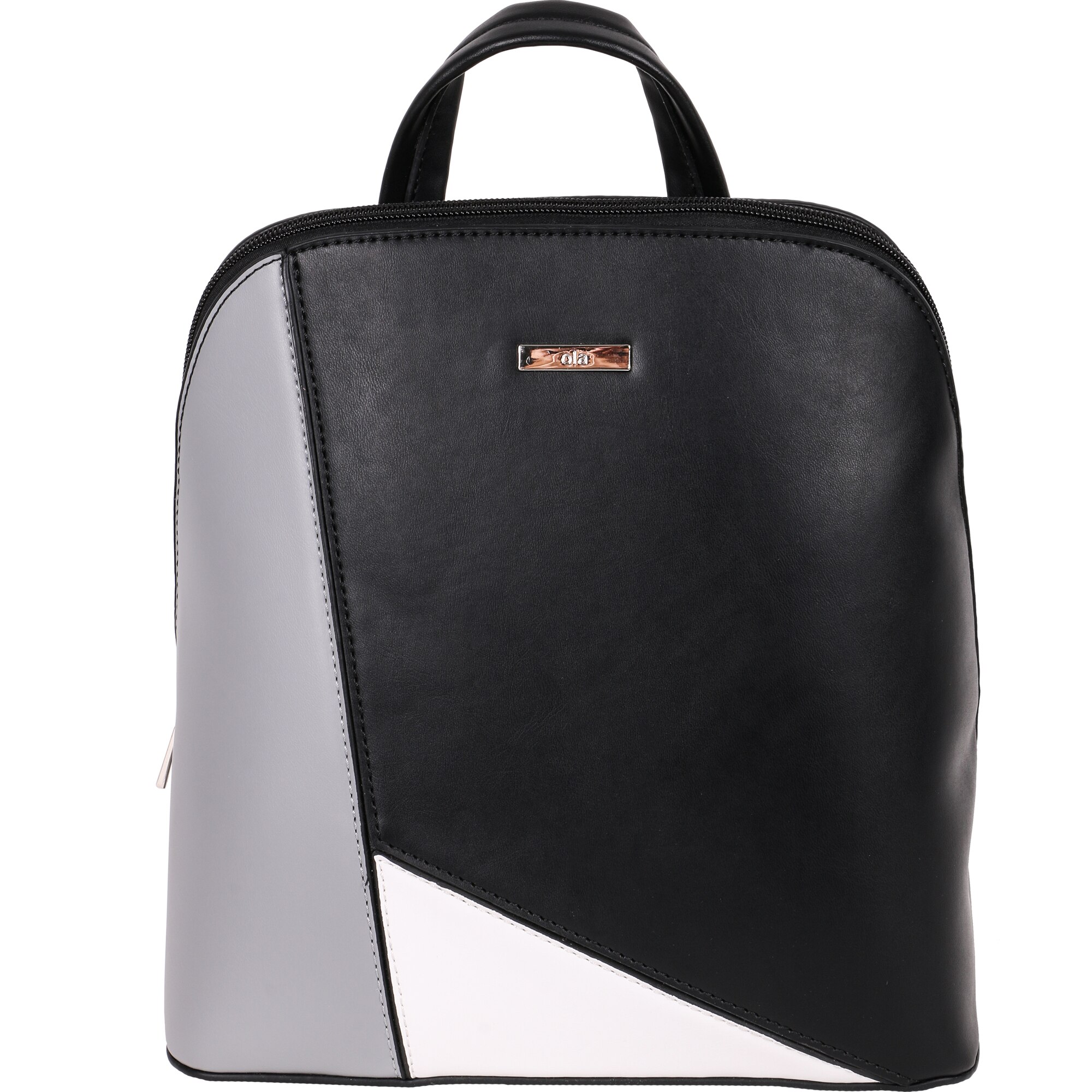 Rucsac din piele ecologica, Casual, OLA, G20114-1BK Negru