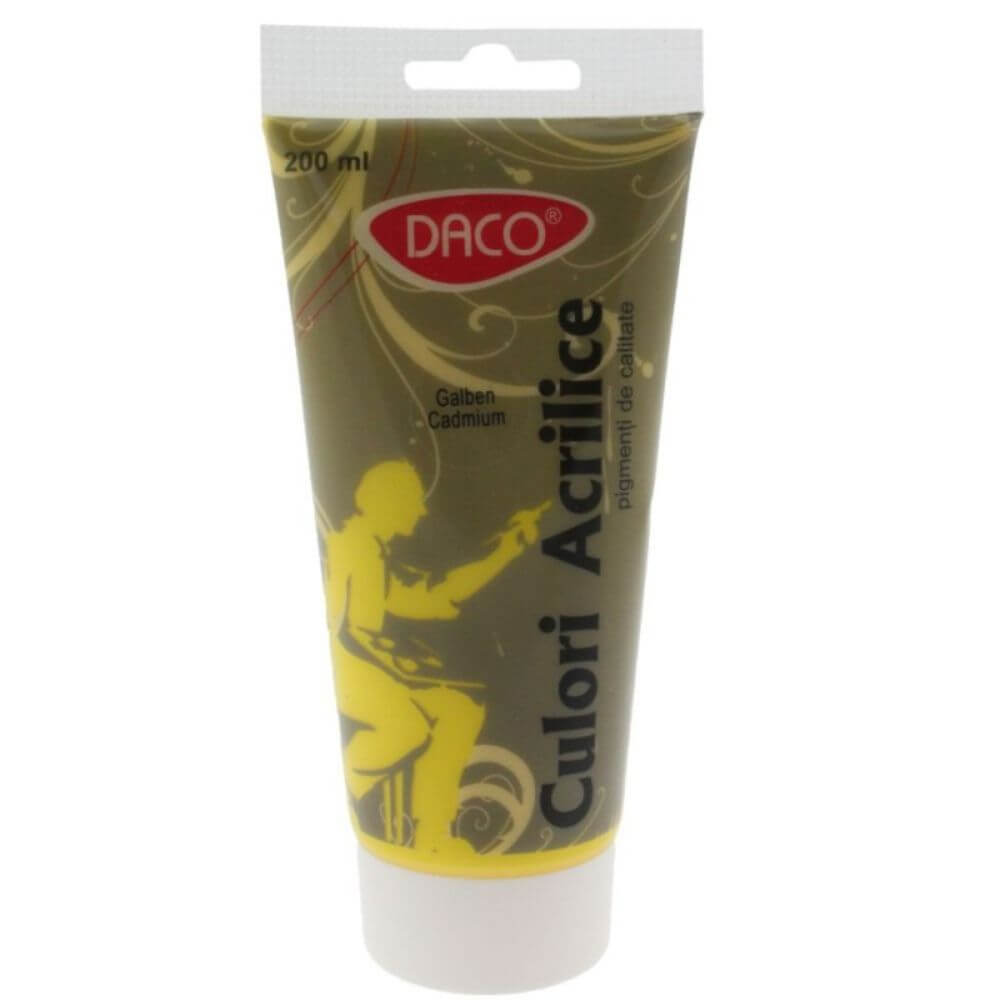 Vopsea Acril DACO Galben Cadmiu, 200 ml, Tempera Acrilica, Culori Acrilice