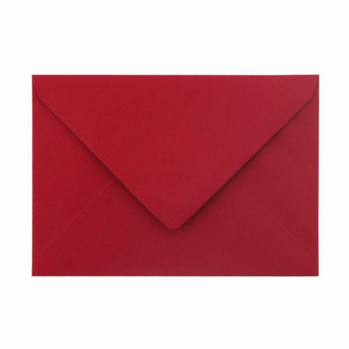 Plicuri Rosii C6 DACO, 25 Buc/Set, 162x114 mm, 120 g/m², cu Clapeta Gumata