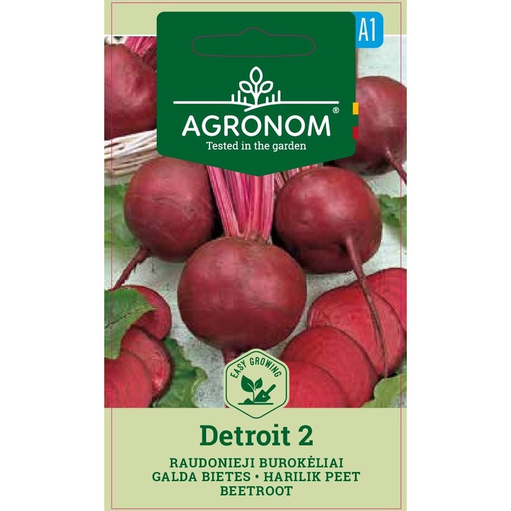 Sfecla Rosie Detroit 2, Agronom, Seminte, Soi Timpuriu, plic, 5 grame