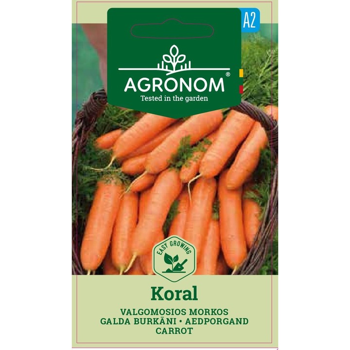 Morcovi Koral, Agronom, Seminte, Soi Tarziu, plic, 3 grame
