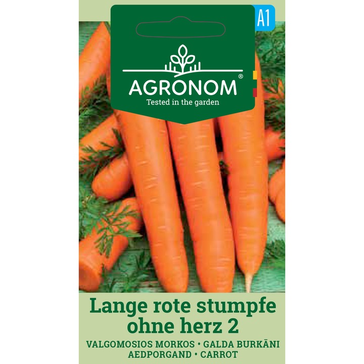 Morcovi Lange Rote Stumpfe Ohne Herz, Agronom, Seminte, Soi Tarziu, plic, 3 grame