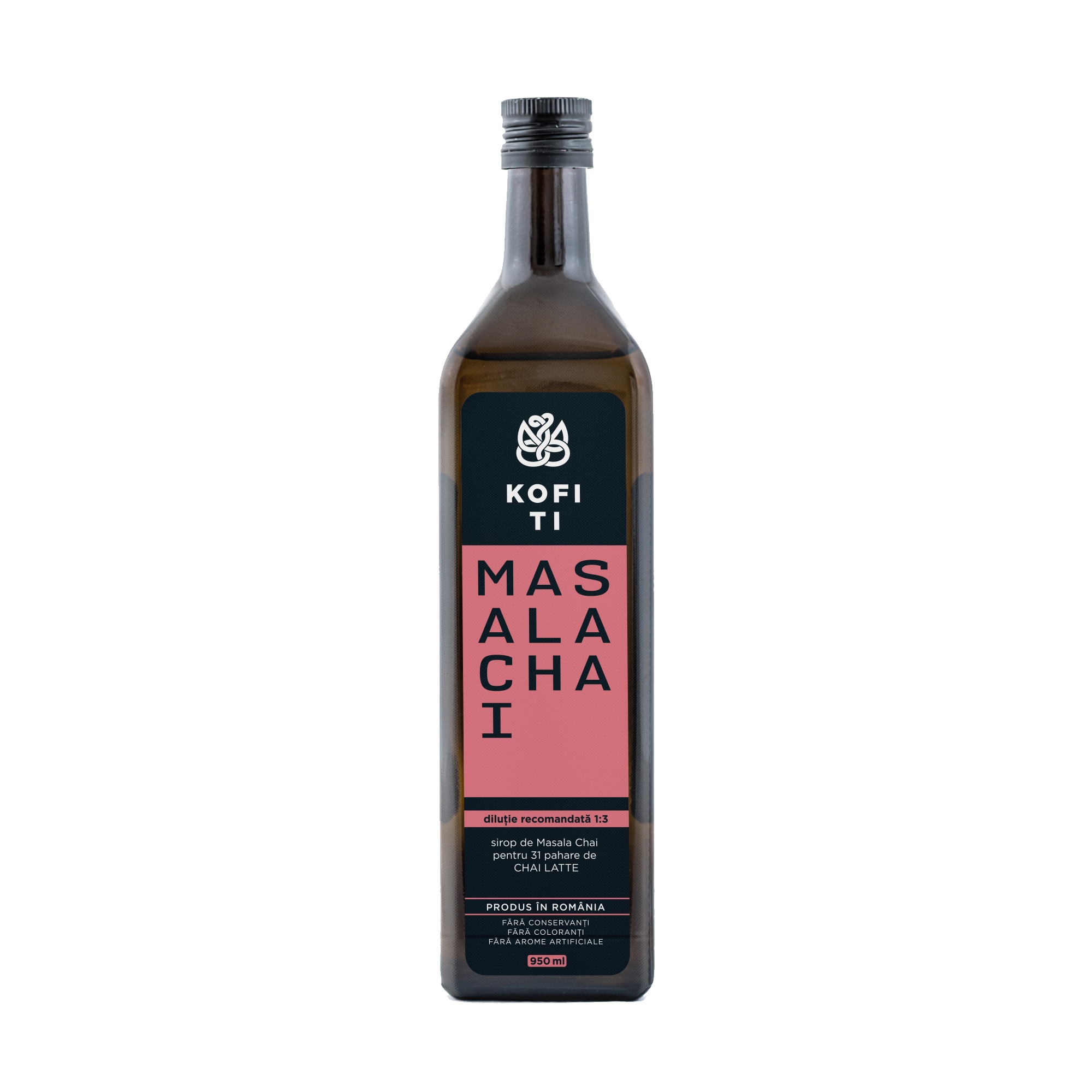Sirop natural pentru Chai latte - Masala Chai, Kofi Ti, 950 ml, Produs in Romania
