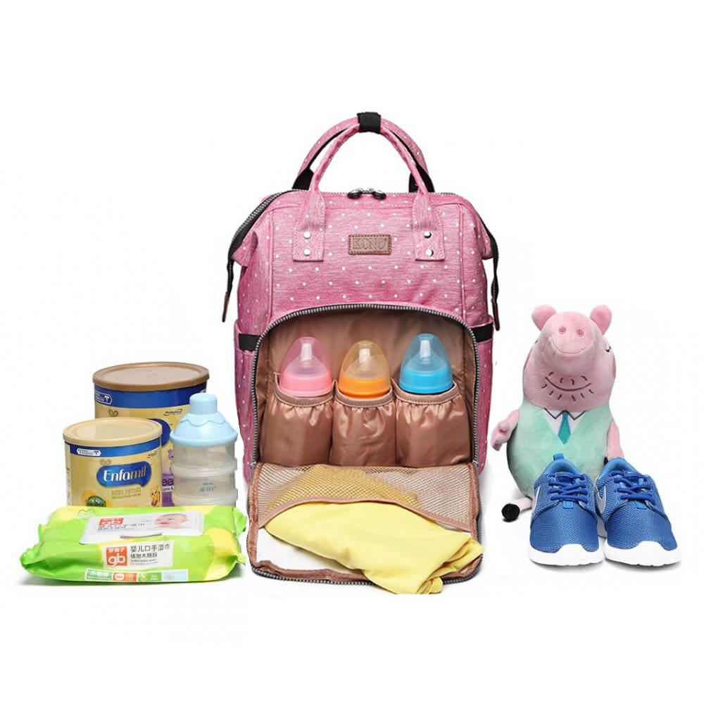 Rucsac multifunctional mamici Adona, Buburuza, Roz