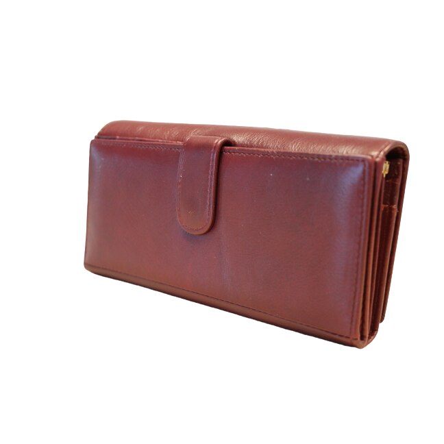 Portofel dama din piele naturala cu doua fete A04 Visiniu