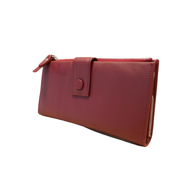 Portofel dama, Piele naturala, Hassion, model B04 Rosu inchis