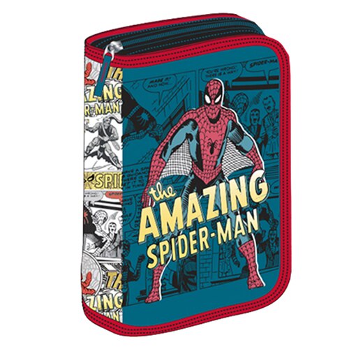 Penar SPIDERMAN, 1Fermoar 2Extensii, Orar, 21x14.5x4cm Verde
