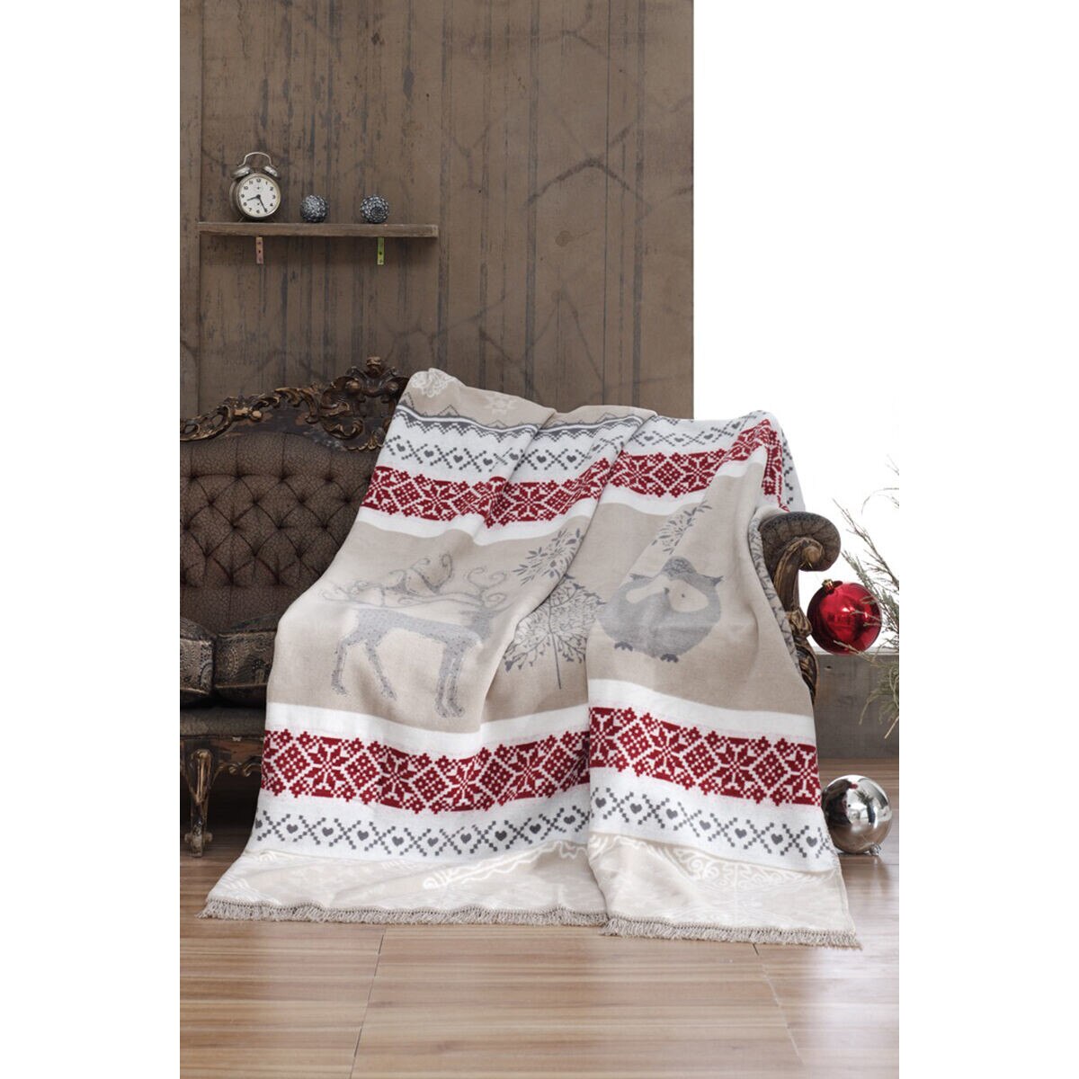 Patura bumbac, 180x220 cm,Winter wishes