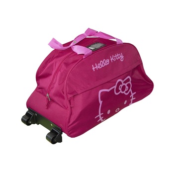 Troler textil hello kitty, 60x29x30 cm, 40 L, fuchsia Troler textil hello kitty, 60x29x30 cm, 40 L, fuchsia