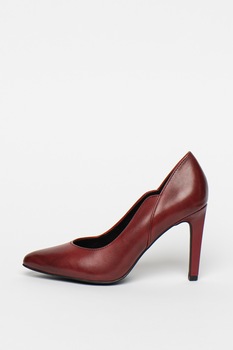 Marco Tozzi, Pantofi din piele cu toc stiletto si terminatie ondulata Marco Tozzi, Pantofi din piele cu toc stiletto si terminatie ondulata