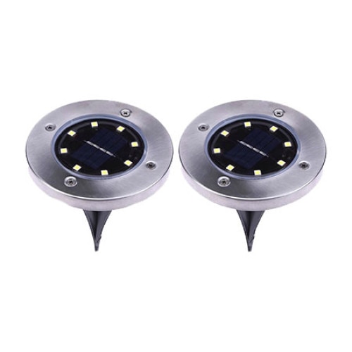 Set 2x Lampa Solara Tip Spot, GAIA, Pentru Gradina, 8x LED, Rezistent La Apa Si Interperii, Incarcare Solara Rapida ,Utilizare 8-10 ore