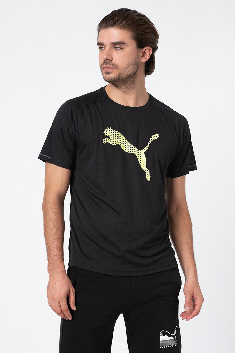 Puma, Tricou cu maneci raglan, pentru alergare Core-Run, Negru, S