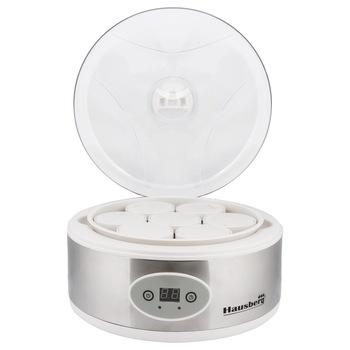 Aparat pentru iaurt Hausberg HB-2191, 200ml/pahar, 50W, 1-12h Aparat pentru iaurt Hausberg HB-2191, 200ml/pahar, 50W, 1-12h