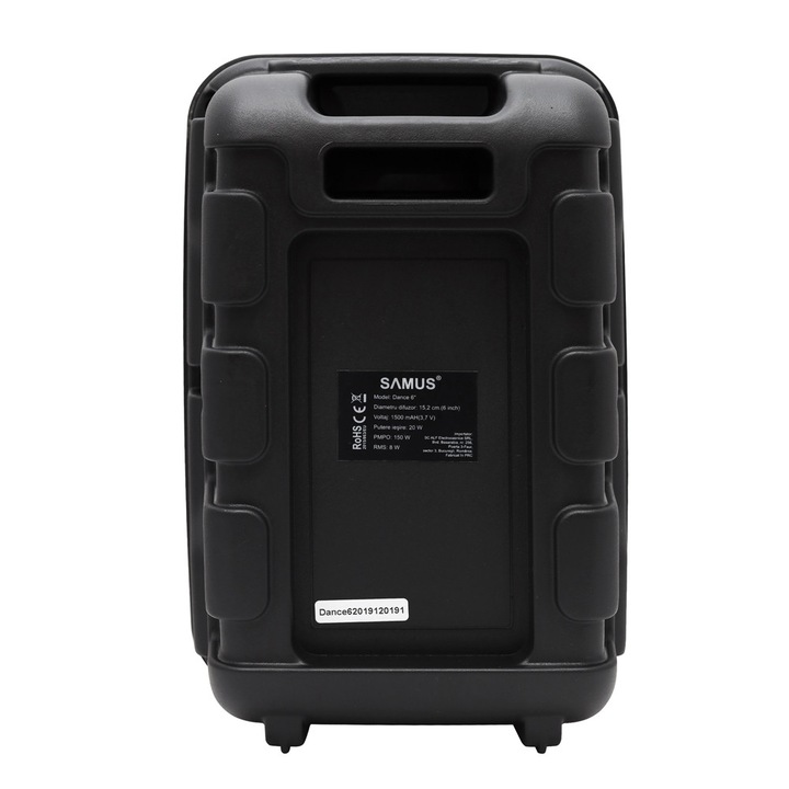 Boxa portabila, Samus, Dance 6, 150 W, Bluetooth, Functie inregistrare, Negru