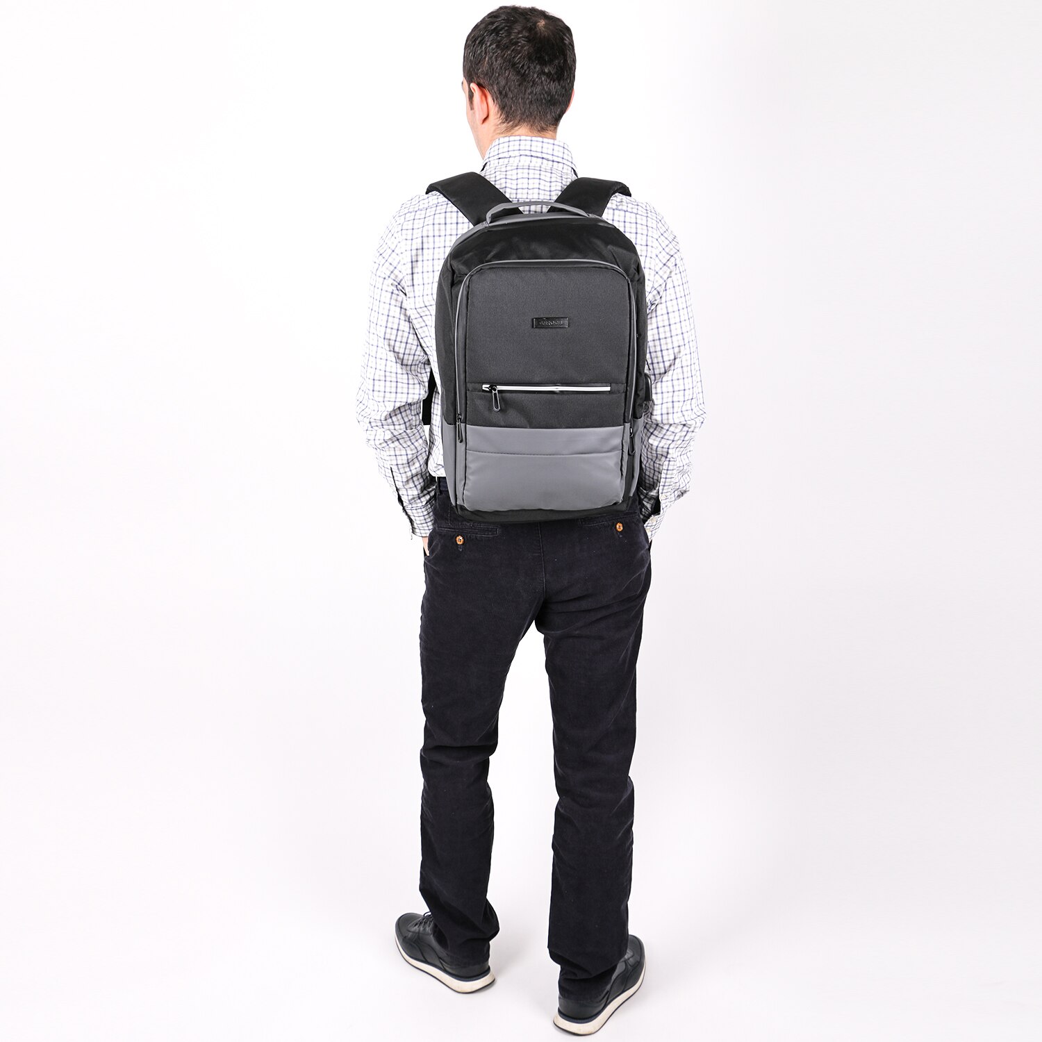 Rucsac laptop ROCS RC-7, 15.6", rezistent la apa, port USB, compartiment tableta, casual & calatorii, Gri