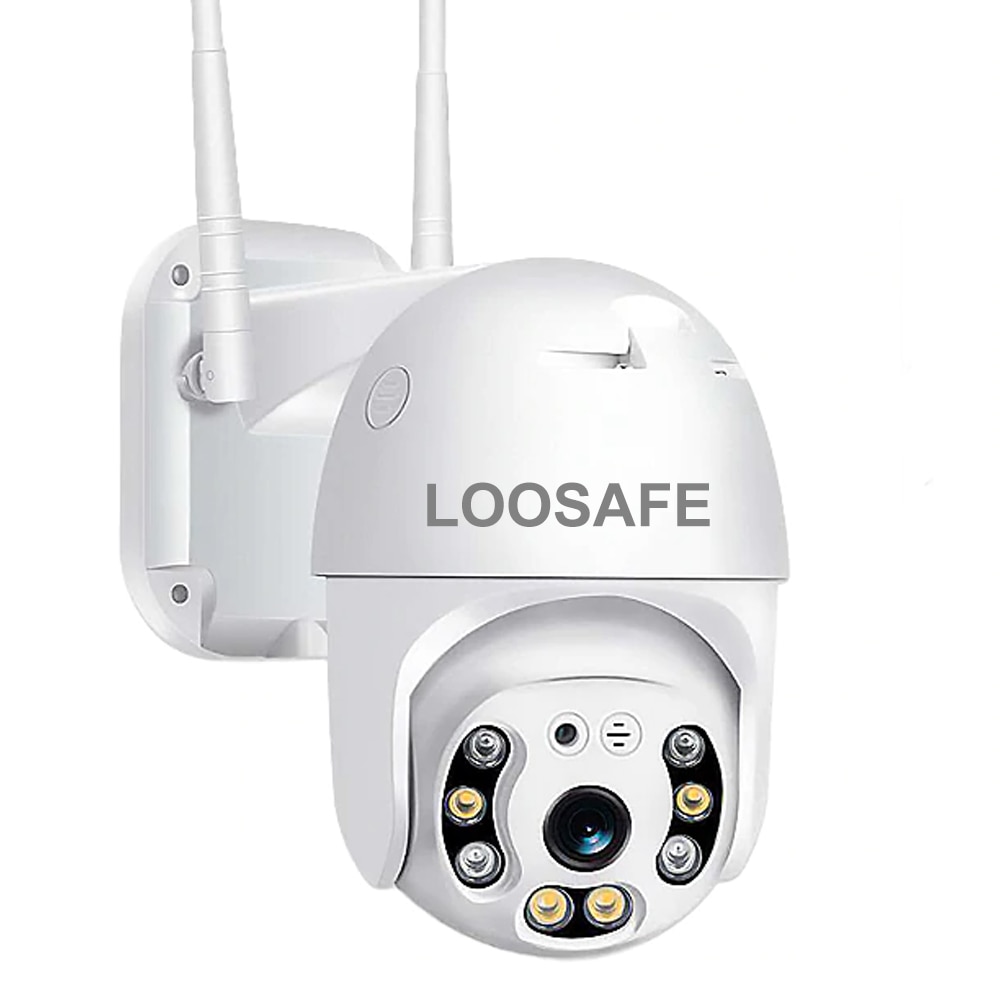 de supraveghere Loosafe® QW15, 1080p, de exterior, Full HD, 4X zoom, rotire din aplicatie, rezistenta la apa, comunicare bidirectionala, senzor miscare, activare lumina, Alb - eMAG.ro