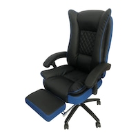 Scaun gaming rotativ Arka Chairs B67 black blue cu suport picioare, confortabil, baza metalica solida 150kg, role siliconate, amortizor 150kg, video in descriere produs