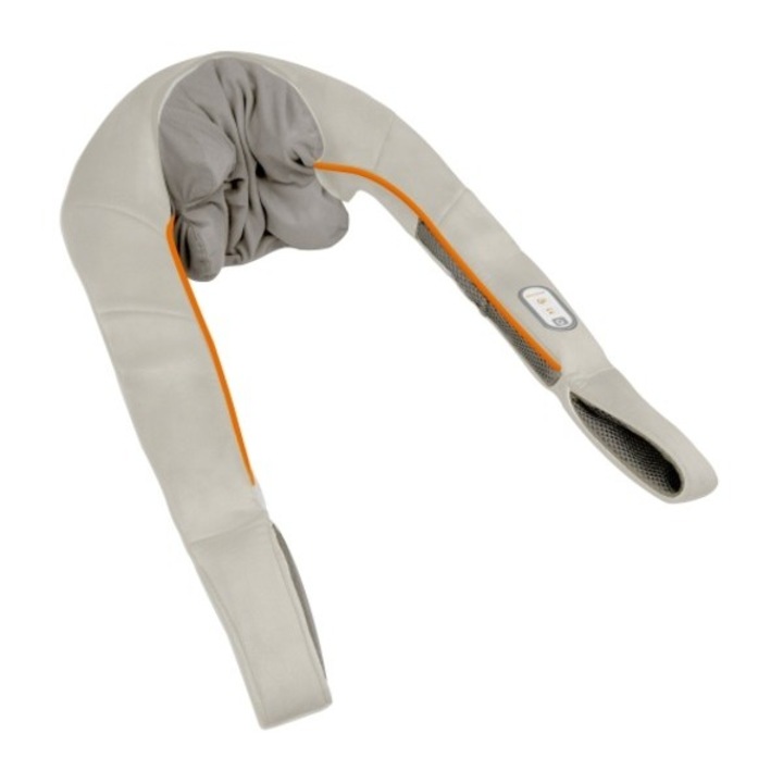 Aparat de masaj cervical Shiatsu Medisana NM860 88942, 4 capete rotative, 2 nivele de intensitate, Functie de incalzire, Crem