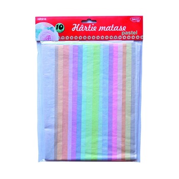 Hartie matase culori pastel 10 coli 10 culori DACO HR916 Hartie matase culori pastel 10 coli 10 culori DACO HR916