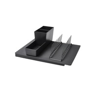 Set suport scurgator vesela, organizator chiuveta, reversibil, 40x31 cm, negru FMD287