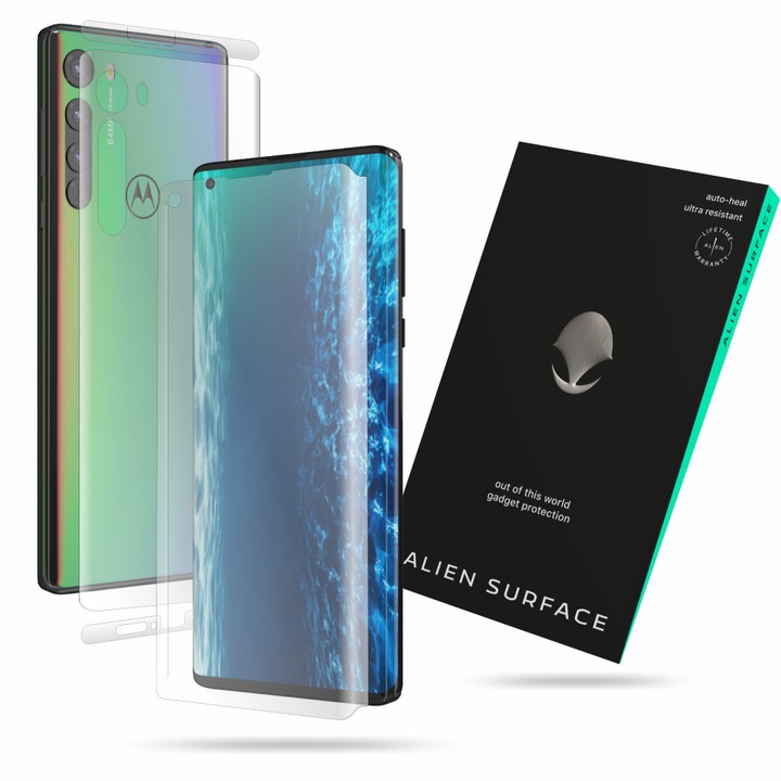 Alien Surface, Motorola Edge, képernyővédő fólia, hátsó, oldal