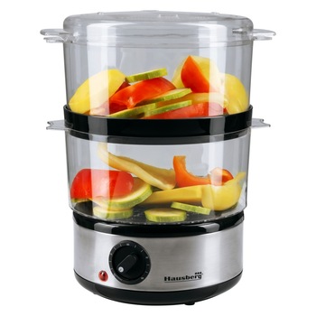 Aparat gatit cu aburi Hausberg HB-1350, 4.8L, 400W Aparat gatit cu aburi Hausberg HB-1350, 4.8L, 400W