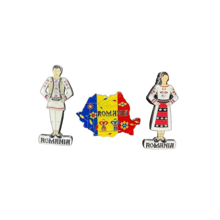 Set 3 magneti de frigider, cu motive nationale romanesti