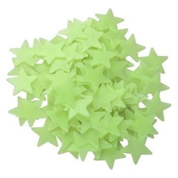 Set 100 stelute fosforescente, autoadezive, dimensiune 3 cm, culoare verde Set 100 stelute fosforescente, autoadezive, dimensiune 3 cm, culoare verde