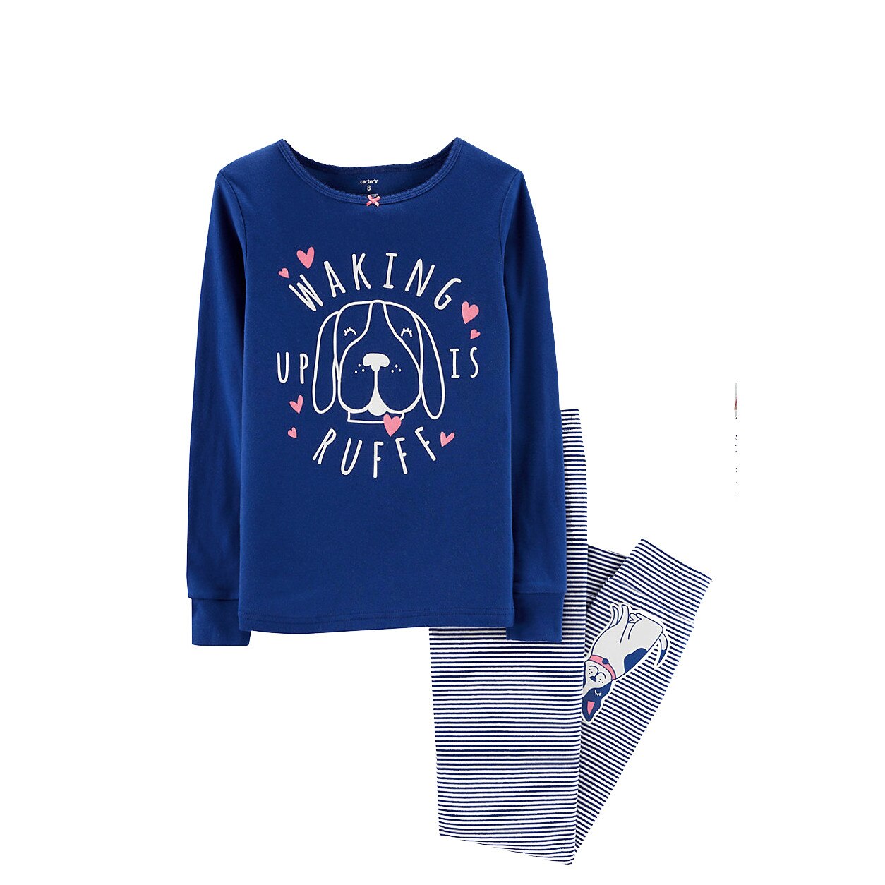 Pijama fete,Carter's, albastru/alb, marimea 130 cm