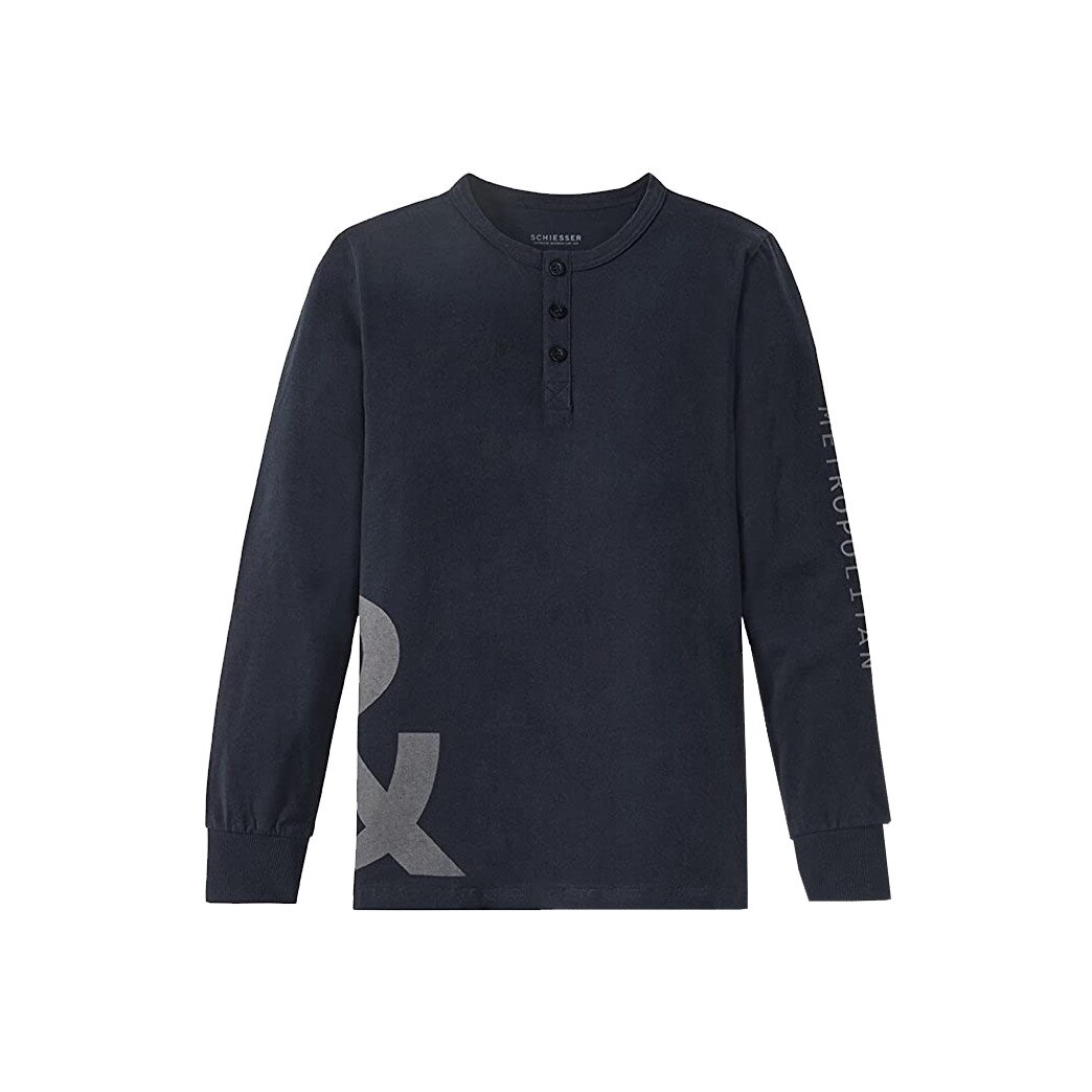 Bluza de pijama baieti,Schiesser,negru, marimea 140 cm